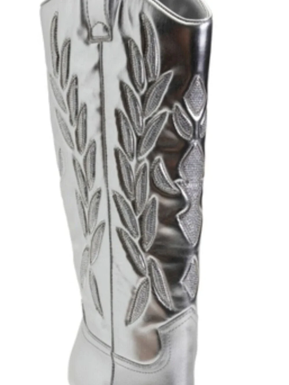 🩶▪️Steve Madden ▪️silver Kinzee Rhinestone Stiletto Western Tall Boots Size 8.5